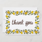 Lemons Rustic CUSTOM BABY SHOWER Dankeskarte (Vorderseite)