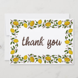 Lemons Rustic CUSTOM BABY SHOWER Dankeskarte