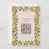 Lemons Rustic CUSTOM QR Code BABY SHOWER Einladung (Rückseite)