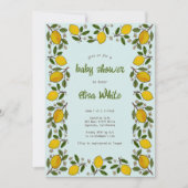 Lemons Rustic CUSTOM QR Code BABY SHOWER Einladung (Vorderseite)