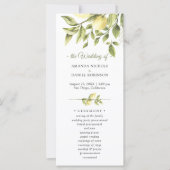 Lemons Rustic Greenerity Hochzeitsprogramm (Vorderseite)