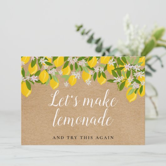 Lemons Rustikales Brautparty ändern Datum Save The Date (Stehend Vorderseite)