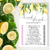 Lemons sagte er sagte, sie sagte Brautparty Game