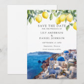 Lemons Santorini Greece Wedding Save The Date (Vorne/Hinten)
