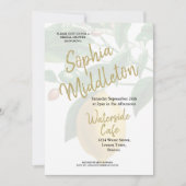 Lemons Schwarz-weiß Strip Moderner Chic Einladung (Vorderseite)