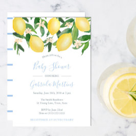Lemons Sky Blue Little Boy Baby Shower Einladung