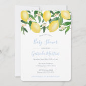 Lemons Sky Blue Little Boy Baby Shower Einladung (Vorderseite)