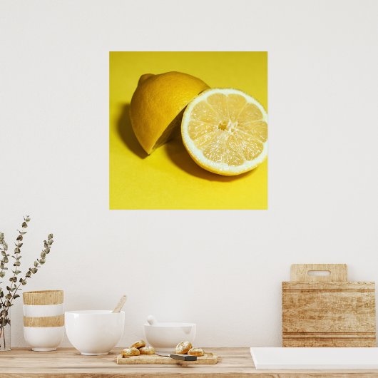 Lemons Slices Fruit Fotografy Poster (Küche)