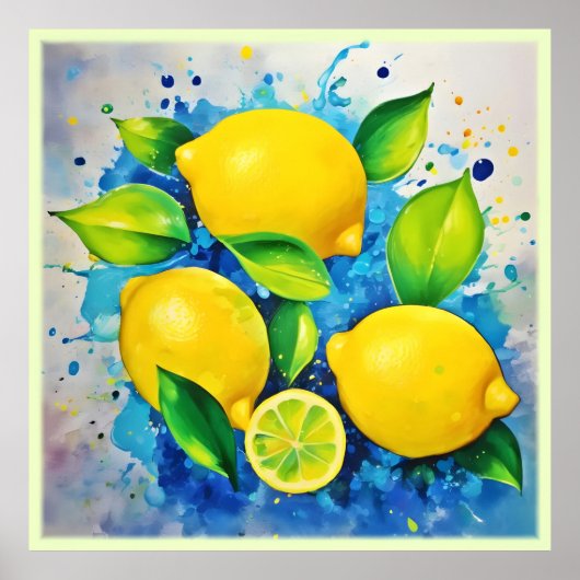 Lemons Splash of Color Poster (Vorne)