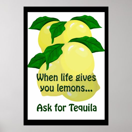 Lemons Tequila Funny Poster 20 x 28 (Vorne)