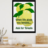 Lemons Tequila Funny Poster 20 x 28 (Küche)
