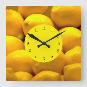 Lemons Thema Küchenuhren Quadratische Wanduhr