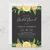 Lemons und Orangen Chalkboard Summer Bridal Brunch Einladung (Vorderseite)