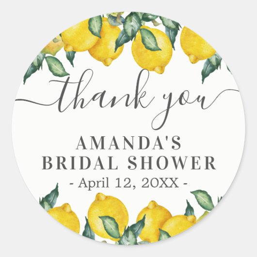 Lemons Vielen Dank für die klassische Round-Aufkle Runder Aufkleber (Vorderseite)