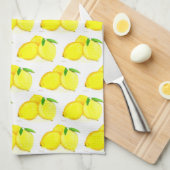Lemons Wasserfarbe Gelbe Früchte Land Sommer Geschirrtuch (Viertel Falte)