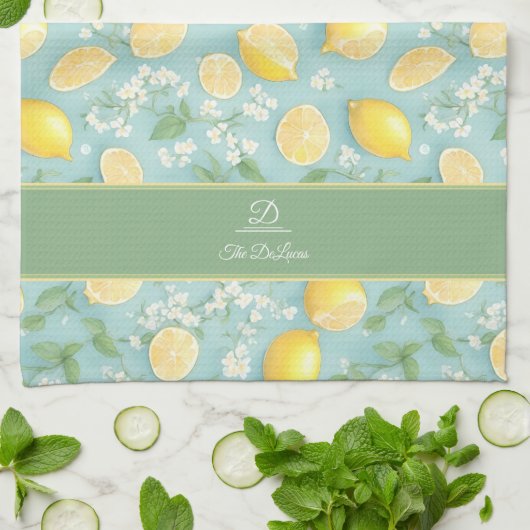 Lemons Wasserfarbenminze, benutzerdefinierter Name Geschirrtuch (Gefaltet)