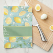 Lemons Wasserfarbenminze, benutzerdefinierter Name Geschirrtuch (Viertel Falte)