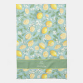 Lemons Wasserfarbenminze, benutzerdefinierter Name Geschirrtuch (Vertikal)