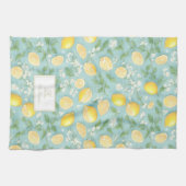 Lemons Wasserfarbenminze Custom Monogram Lemon Geschirrtuch (Horizontal)