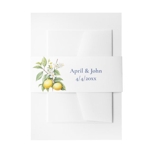 Lemons Wedding Invitation Belly Band (Vorderseite Beispiel)