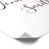 Lemons Wedding Welcome Sign Pink Dusche Poster (Ecke)