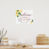 Lemons Wedding Welcome Sign Pink Dusche Poster (Küche)