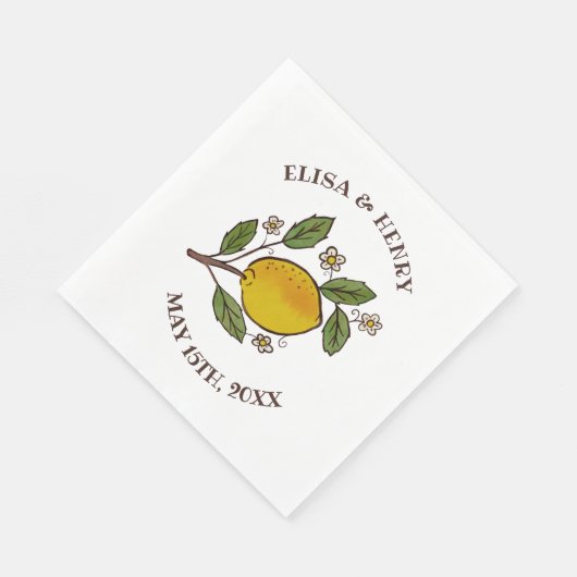 Lemons WEDING Verlobung Rustikales CUSTOM Serviette (Ecke)