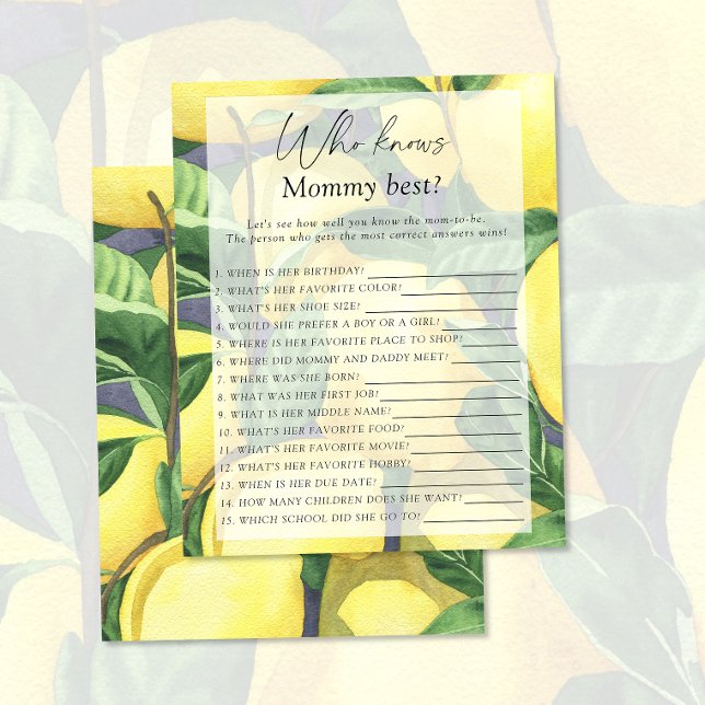 Lemons - Wer kennt das beste Spiel der Mommy (Von Creator hochgeladen)