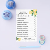 Lemons Wie gut Sie wissen, Bride Shower Game Karte (Einzeln)