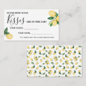 Lemons Wie viele Kisses Brautparty Game Card Platzkarte (Vorne/Hinten)