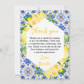 Lemons with Foliage Mediterranean Birthday Dankeskarte (Vorderseite)