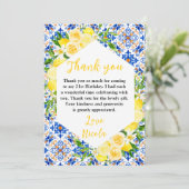 Lemons with Foliage Mediterranean Birthday Dankeskarte (Stehend Vorderseite)