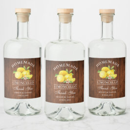 Lemons Wood Danke Limoncello Flaschenetiketten Alkoholflaschenetikett