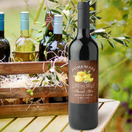 Lemons Wood Limoncello Dank Bottle Labels Weinetikett