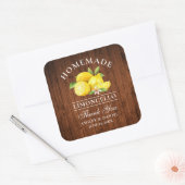 Lemons Wood Wedding Danke Limoncello Quadratischer Aufkleber (Umschlag)