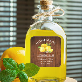 Lemons Wood Wedding Danke Limoncello Quadratischer Aufkleber