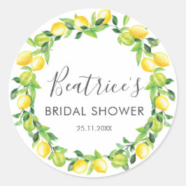 Lemons Wreath Brautparty Vielen Dank Runder Aufkleber