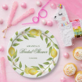 Lemons Wreath & Greenery Brautparty Party Pappteller (Party)