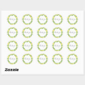 Lemons Wreath Wedding Brautparty Vielen Dank Runder Aufkleber (Blatt)