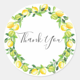 Lemons Wreath Wedding Brautparty Vielen Dank Runder Aufkleber