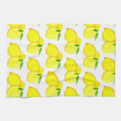 Lemons Yellow Frucht Muster Wasserfarbe Sommer Geschirrtuch (Horizontal)