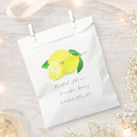 Lemons Yellow Fruit Citrus Watercolor Wedding Geschenktütchen (Ausgeschnitten)