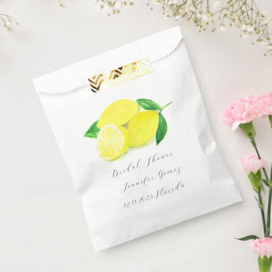 Lemons Yellow Fruit Citrus Watercolor Wedding Geschenktütchen (Versiegelt)