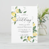 Lemons Yellow Garden Summer Lemons FruchtWedding Einladung (Stehend Vorderseite)