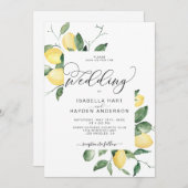 Lemons Yellow Garden Summer Lemons FruchtWedding Einladung (Vorne/Hinten)
