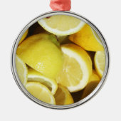 Lemons Yellow Ornament Aus Metall (Vorne)