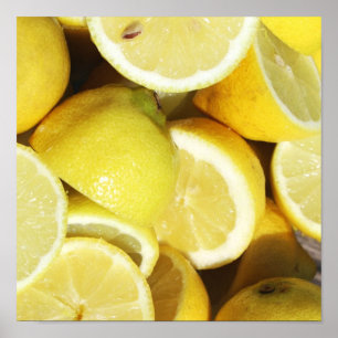 Lemons Yellow Poster