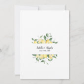 Lemons Yellow Summer Fruit Garden Wedding Einladung (Rückseite)