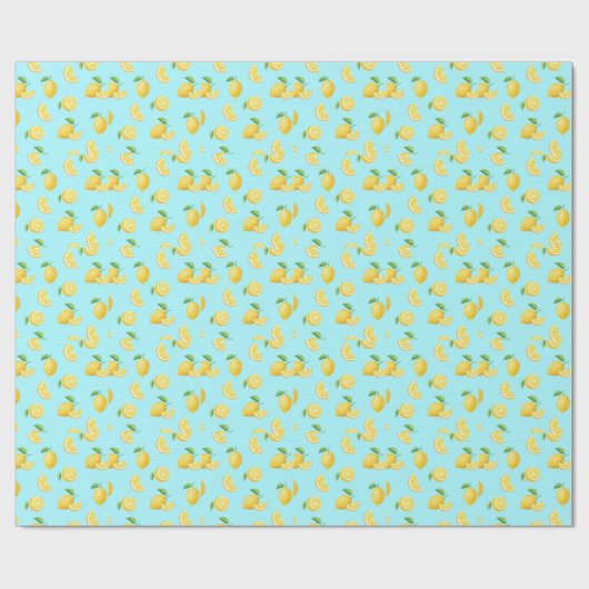 LemonsLightBlue Geschenkpapier (Flach)