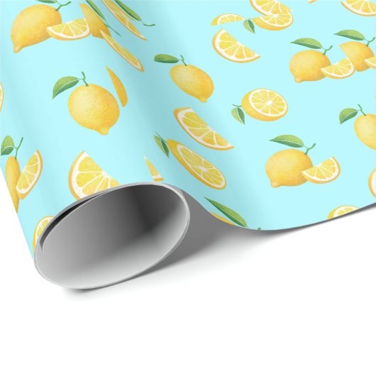 LemonsLightBlue Geschenkpapier (Rolleneckpunkt)